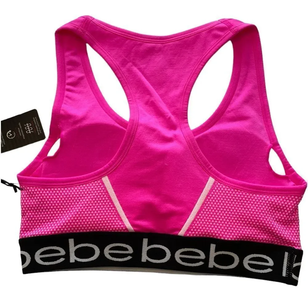 BEBE‎ HOT PINK SPORTS BRA, Small